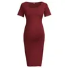 Casual Maternity Dress Solid Color Pregnant Ladies Pregnancy Clothes Summer Short SleeveMaternity Dress ropa mujer Plus Size