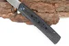 Högkvalitativa kullager Flipper Folding Kniv D2 Drop Point Satin Blade Carbon Fiber + G10 Hantera EDC Pocket Knives