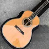 Guitarra acústica personalizada de cedro sólido 39 polegada árvore de vida inlay toda a ligação real abalone