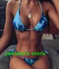 Bikinis Set Высокая талия Один кусок Купальники Сексуальная Вырезная панель Съемки Бикини Повязка Повязка Пряжка Печать Сплошной Якуда Девушка Золотая Листья Печать