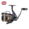 Penn Battle II Full Metal Conquering Big Saltwater Gamefish Włókno Węgla Przeciągnij Fluid Cranking 5 + 1 Łożyska Spinning Kołowrotek Fishing