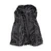 Mode femmes laine gilet fausse fourrure gilet col montant fausse fourrure solide manteau veste offre spéciale livraison directe