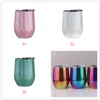 New 35 Kinds 9oz stainless steel cups UV Style tumbler mugs Colorful Egg Cup Water Bottle 2 layer Vacuum Insulated wine coffee mugs with lid