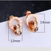 donne rosa color oro doppi anelli orecchini collana di gioielli di lusso set di gioielli firmati per set di acciaio al titanio moda JM0028465104
