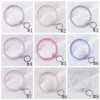 Silicone Wrist Key Ring Fashion Glitter Bracelet Sports Keychain Bracelets Bangle Round Key Rings Large O Keyring Jewelry GGA2511