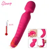 Riscaldamento Vibratore Av Wand Massager Impermeabile Soft Dildo G Spot Clitoride Stimolatore Giocattoli adulti del sesso per donna 220818