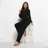 Women One Piece Jumpsuits Bandage Long Sleeve V-neck Wide Leg Pants Rompers Lady Sexy Jumpsuit Loose