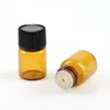 2 ml Mini Amber Glas Etherische Olie Hervulbare Sample Fles Bruine Glazen Flesjes Met Schroefdop DHL Gratis Verzending LX2146