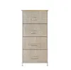 Продажи!!! Бесплатная доставка WholesalesLinen / Natural 4-Tier Dresser Tower Fabric ящика Организатор + 4 Easy Вытащите Ящики