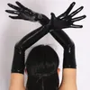 Maid Catwoman Halloween Cosplay Accessory Wet Look Long Gloves Latex Gothic Punk Gloves Lady Arm Length Nightclub Dancing Gloves