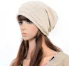 Mode-femmes chapeau d'hiver casquettes Bonnet chapeaux d'hiver mâle et femelle plié hop Beanie chaud Baggy laine tricoté