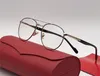 Atacado-Novo Luxo Popular Designer Optical Óculos de metal Limpar lente Quadro óculos óculos castyle simples vem com caso