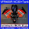 مجموعة لهوندا ريبسول أزرق حار RVF400R VFR400 NC30 V4 VFR400R 89 90 91 92 93 269HM.19 RVF VFR 400 R VFR 400R 1989 1990 1991 1992 1993 Fairing