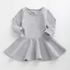 Baby kläder barnkläder 2019 höst småbarn tjejer klänningar bomull flounce kjol långärmad enkel expansion kjolar 7colors tjejer kläder