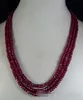 Shupping J0035 2x4mm NATURAL faceted beads necklace 3 STRAND 17-19''