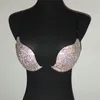 Parlak Kristal Elmas Push Up Sutyen Rhinestone Yastıklı Kablosuz Backless Lingerie Seksi Kadın Parti Kulübü İç 4 Renkler