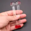 4.3" Length Colored Striped Oil Burner Glass Pipes High quality 4 Color Pyrex Smoking Handle Pipes