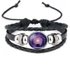 Espace galaxie nébuleuse bracelets pour femmes hommes gemme étoile lune univers étoilé verre Cabochon charme tissé cuir bracelet bijoux cadeau