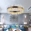 Lustre en Cristal moderne pour salon or/Chrome LED Lustres éclairage rond décor à la maison Lustres De Cristal