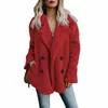 2019 겨울 두꺼운 따뜻한 따뜻한 테디 코트 여자 라펠 긴 소매 푹신한 털이 많은 모피 재킷 여성 버튼 포켓 플러스 사이즈 오버 코트
