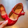 ULKNN Spring Autumn Kids Leather Shoes For Girls Princess High Heel Shoes Bow Knot Party Dance Children Girls Wedding Shoe