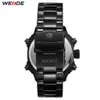 cwp WEIDE orologi Uomo Sport Auto Data Settimana Display Quarzo digitale Cinturino in acciaio inossidabile Cintura Orologio da polso Orologio nero Relogio Masculino Ora