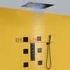 4 funkcje wodne Pracuj razem lub oddzielnie 50x36 cm Wodospad deszczowy Głowica prysznicowa Łazienka LED Prysznic Kran Set 008-50x36P-6MK