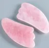 Rose Quartz Gua Sha Board Pink Jade Stone Body Ansikte Eye Scraping Plate Acupuncture Relaxation Health Care2454208