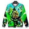 2019 anime dragon ball z 3d wintet herren casual bomber baseball jacke männer / frauen dbz super saiyan goku anime mode hoodies sweatshirts