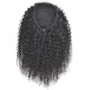 Bubble Ponytail Extensions Human Hair Kinky Curly Drawstring Brazilian Remy Wrap Around For Black Girl Women
