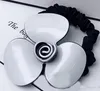 6 5CM black and white Acrylic hair ring Camellia rubber bands head rope for Ladys collection Fashion classic Items Jewelry headdre2819