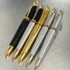 Pure Pearl Dunh High Quality Classic Ballpoint Pen Silver Complining Clip och WiredRawing Barrel med serie Number Luxury Stati2466