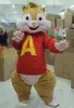 2018 Vente directe d'usine Lovely Brown Alvin et les Chipmunks Souris Rat Chipmuck Mascot Costume Mascotte