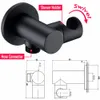 Torneira de misturador redonda preta matte do banho do estilo 3 válvula termostática do inversor da maneira 8 '' - grupo do torneira do banheiro de 12 '' Rainshower