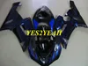 Kit corpo carenatura moto per KAWASAKI Ninja ZX6R 636 05 06 ZX 6R 2005 2006 Fiamme blu Carenature nere carrozzeria + Regali KK19