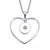 Noosa Snap Button Sieraden Hart Cirkel Hanger Snap Ketting met Link / Lederen Ketting Fit 18mm Snap Ketting Sieraden Dames