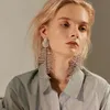 Серьги Persnality Fashion Show из белого золота со стразами и рыбьими костями для девочек и женщин, вечерние, свадебные, хороший подарок223J