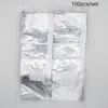 Removedor de esmalte de uñas, juego de 100 Uds. De papel de aluminio para decoración de uñas, limpiador de eliminación de esmaltes de Gel acrílico, removedores de envolturas, herramienta de maquillaje