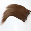 Klasse 8, hochwertige Haarfarbe, 2 100 g pro Bündel, 4 Bündel, 100 menschliche Nonremy-Haarteile mit geraden Wellen, DHL-frei