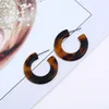 Fashion Leopard Grain Tortoise Shell Big Hook Acrylic Earrings Drop Earring