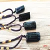 Colliers noirs en cristal naturel, 1 pièce, pilier Schorl, Tourmaline, pendentifs en pierre brute, bijoux à la mode, accessoires, cadeau QLY93881586640