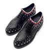 Rebites Handmade Oxfords de Alta Qualidade Homens Derby Sapatos de Vaca Couro Formal Business Shoes