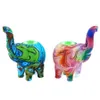 Muster bedrucktes ganzes Elefant Mini Bubbler Handrohre Multiple Percolator Bong Raucherkonzentrat Tabakwasserleitung 8301451