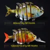 Top Quality 6 Pçs / Set 1x 8 / 1x6 Seções Lure de pesca 6 # 8 # Hook de pesca Swimbait Baic Bait Artificial Bass Iscas