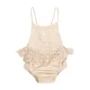 ruffled lace baby romper