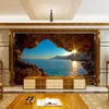 Dropship Custom Po Wallpaper 3D Cave Sunrise Seaside Nature Landscape Large Murals Living Room Sofa Bedroom Backdrop Decor Wall5722068