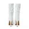 Rontic New Arrival Women Summer Boots Stylish Thin High Heels Ladies Boots Charm Peep Toe White Casual Shoes Women US Size 4-15