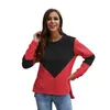 Vinter 2019 Hit Color Stitching Round Neck Long-Sleeved T-shirt Partihandel Explosion Modeller i Europa och Amerika