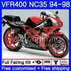 HONDA RVF400R V4 VFR400R Için kiti kırmızı siyah sıcak 1994 1995 1996 1997 1998 270HM.35 VFR400 RVF VFR 400 R NC35 VFR 400R 94 9596 97 98 Fairing