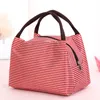 Lancheira Listrada Para As Mulheres Isoladas Totes de Piquenique Frio Carry Case Sacos Térmicos Food Bag Lunch Box Bag